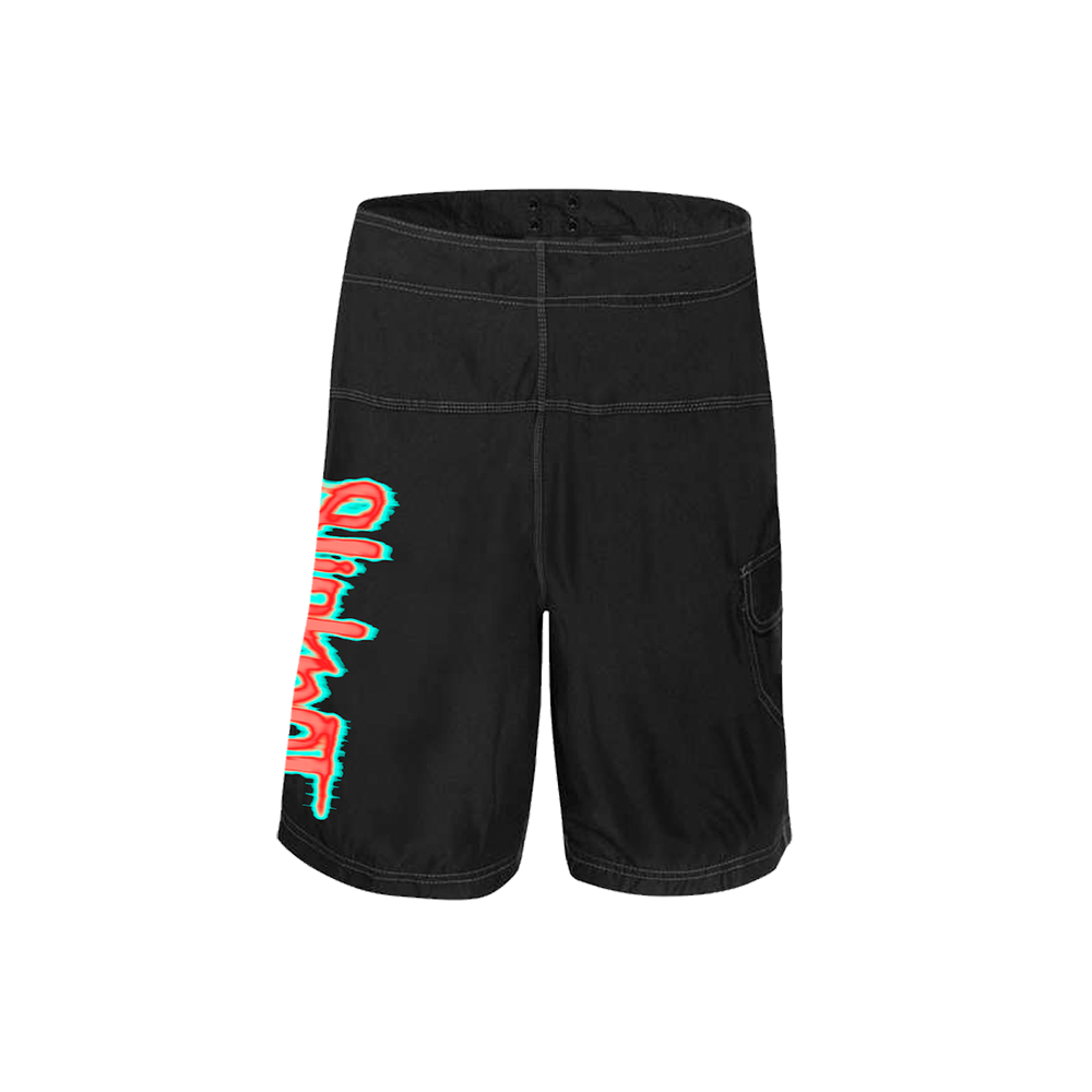 Fluorescent Logo Swim Trunks Back