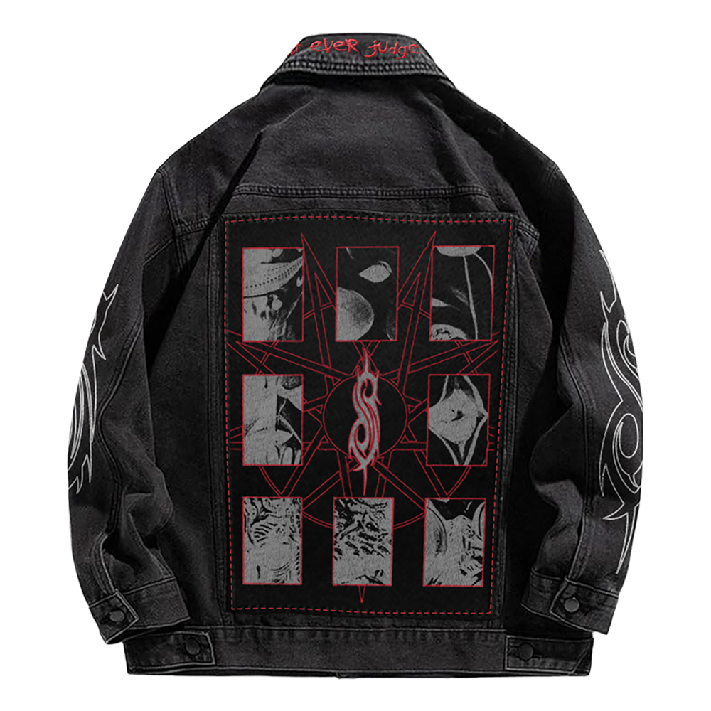 Don’t Ever Judge Me Cargo Jean Jacket Back
