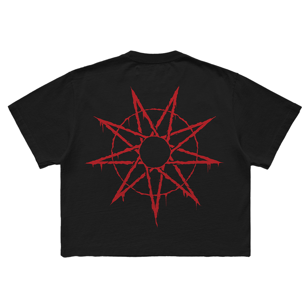 Logo + 9 Point Star Crop Top Back