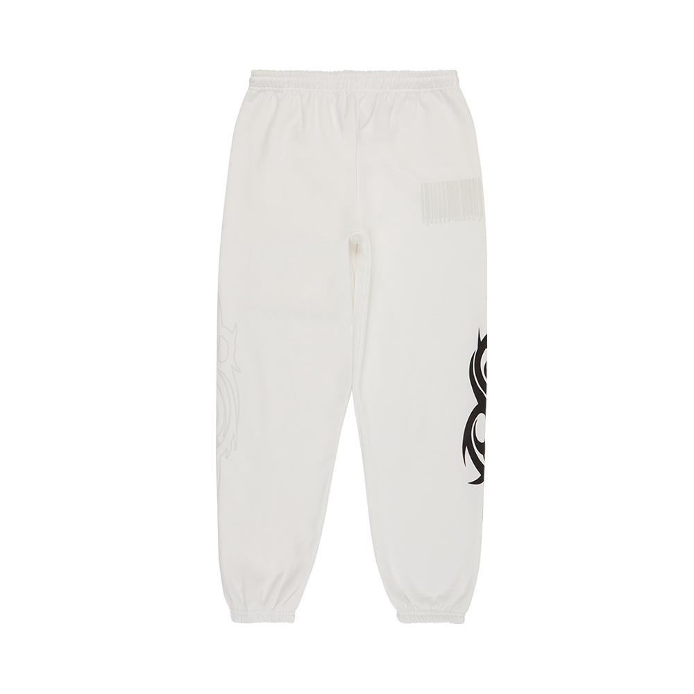 White Logo Joggers Front