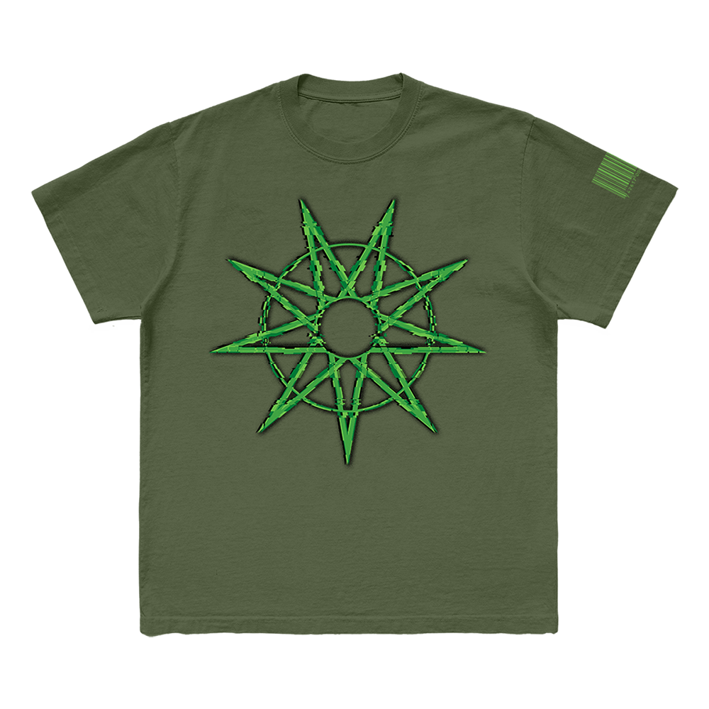 9 Star Military Green T-Shirt Front