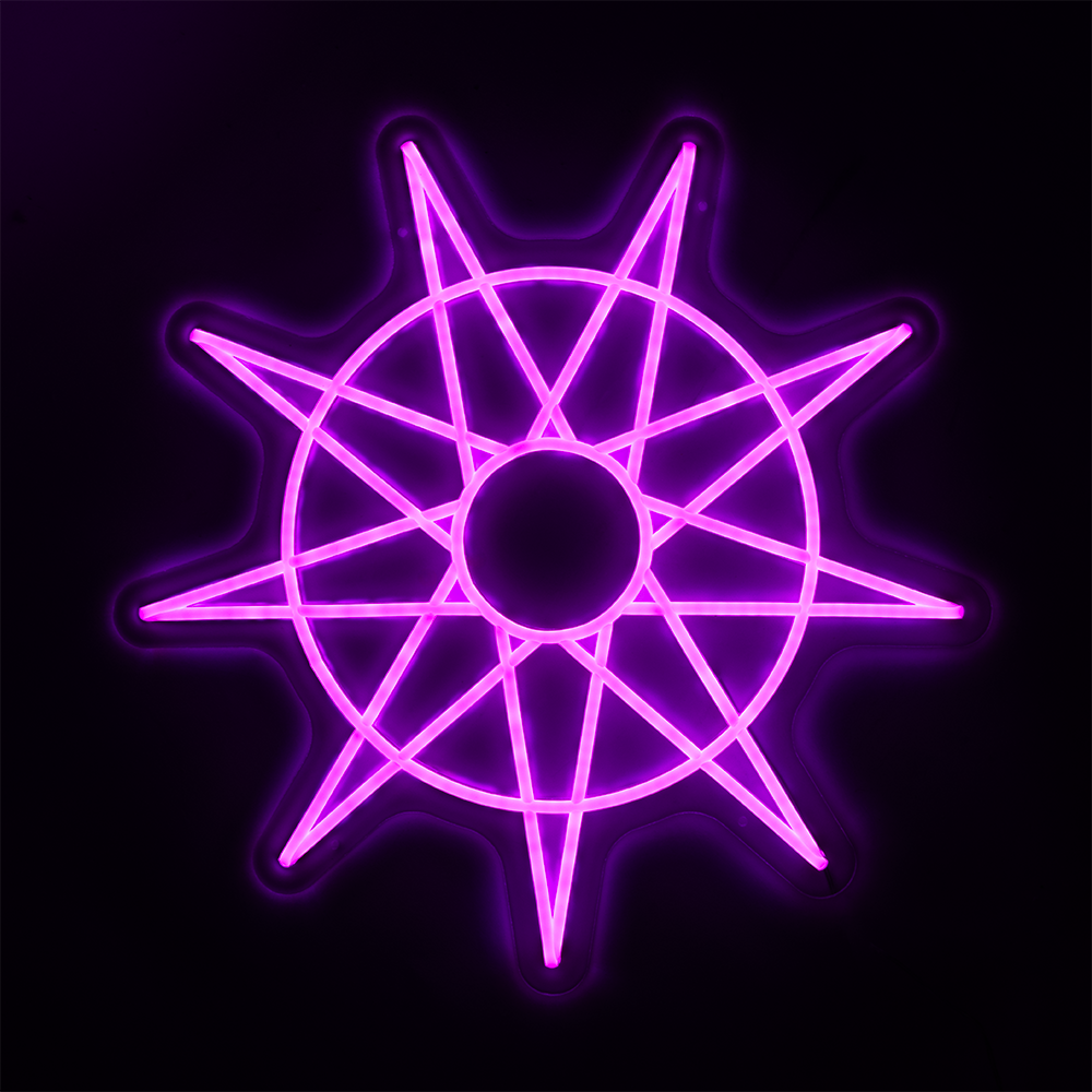 9 Point Purple LED Sign Front On