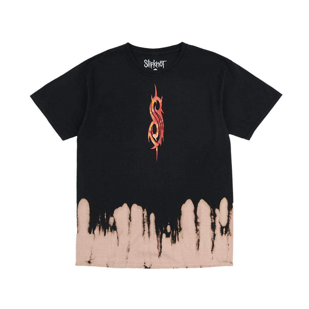 Tribal S Bleach Dyed T-Shirt Front