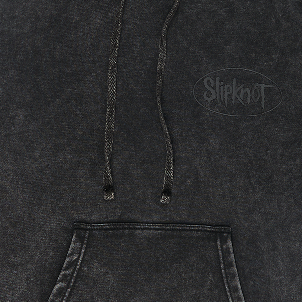 Mineral Washed Logo Hoodie Front Detail